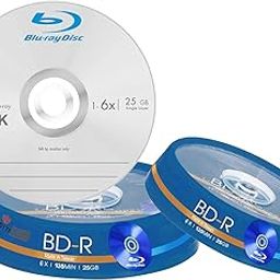 Premium Brand Blank Blu Ray 25 GB BD-R 6X Speed Spindle Cake Box (Pack of 5 Disk)-17