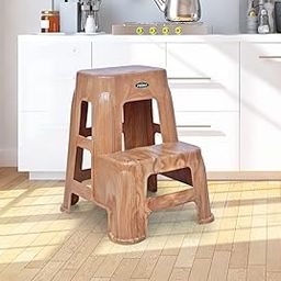 Prima Plastic Durable Moulded Plastic Step Stool Non-Slip for Home & Garden with high Load Capacity. (Set of 1, Sandalwood)-image-96