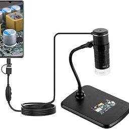 MatLogix 3 in 1 Type-C/Micro/USB Digital Microscope 50X to 1000X Magnification with Smart Touch to Take Photo/Flexible Stand 8 Adjustable inbuilt and Two Separate LED Lights for PCB-9
