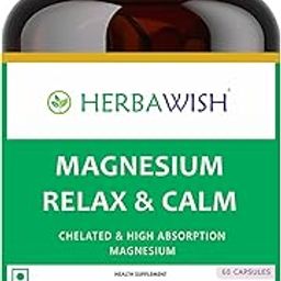 Herbawish Megnesium Relax Calm | Magnesium Glycinate, Magnesium Oxide and Vitamin B6 | Support Good Sleep, Heart health, Muscle & Nerve Health | 60 Capsules-14