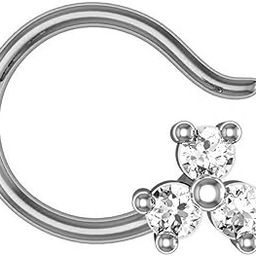 18k (750) White Gold and Diamond Nose Ring-image-103