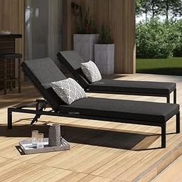 OUTLIVING Rattan & Wicker Outdoor Swimming Poolside Lounger Beach Sunbathing Lawn Patio Chaise Sun Lounger Chair with Cushion & Adjustable Backrest - (Black) Set of 2-image-18