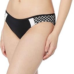 Women's Luxe Hipster Bikini Bottom , Black/White, 10-image-40
