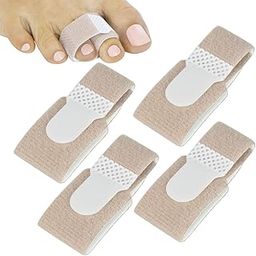 Renesmee Broken Toe Wrap (4 Pack) - Hammer Toe Corrector - Compression Cushion for Women, Men and Seniors - Reusable and Soft Big Crooked Toe Splint - Overlapping Pain Relief Separator Bandage-45