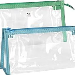 NFI essentials Set of 2 Makeup Pouch for Women, Transparent Stationary Pencil Pouch with Zipper Closing for Girls & Boys, Organizer for School, Collage, Office, Toiletry Cosmetic Bag-image-87