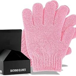 VALKYRIE 2Pcs Exfoliating Wash Gloves Dual Texture Bath Gloves for Shower Body Scrub Exfoliating Mitt Dead Skin Remover Exfoliator Mitten Natural Body Loofah Washcloth (2pcs Pink)-54