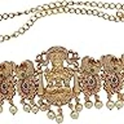 Gold-Plated Stone Studded Luxmi Kamarbandh Belly-Chain Tagdi for Women & Girls-image-61