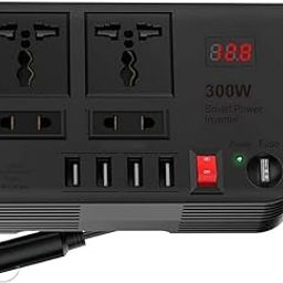 Soletal 300W Car Inverter: DC 12V to AC 220V | Fast Charge, 4 USB Ports, 2 Sockets, LED Display – Universal Car Laptop Charger-image-96