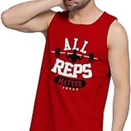Mens Wear All Reps Matter Sleeveless Sando for Casual Wear Sports Wear Gym Wear Sando Fabric Cotton Color Red (JXR-048SAN)-image-8