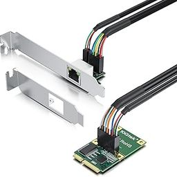 H!Fiber Mini PCIe 2.5G Ethernet Network Card, Realtek RTL8125 Controller, 10/100/1000/2500 Mbps Single RJ45 Port, 2.5Gb NIC with LED Light and 0.98ft Cable, Mini Pice Interface, not for M.2-17