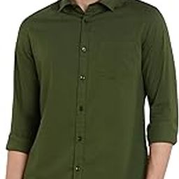 Men's Solid Slim Fit Cotton Casual Shirt | Plain | Full Sleeve (Available in Plus Size)-image-24