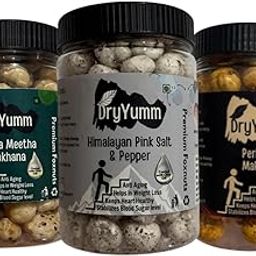 DryYumm Roasted Makhana Snack – Healthy & Crunchy Fox Nuts | Available in Multiple Flavours & Pack Sizes | High Protein, Low Calorie | Perfect Tea-Time Snack for All Ages (PACK 3, Khatta Meetha, Himalayan Pink Salt & Peri Peri)-image-11