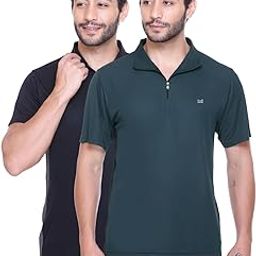 White Moon Gym T Shirts for Men Workout Combo, Dryfit Tshirt for Men, Collar Zip, Quick-Dry, Anti-Odor Sports Tshirt, Lightweight & Breathable, Everyday, (Pack of 2)-image-102