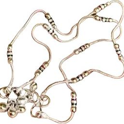 Women's Fashion Rhodium Plated Simple Chain Design Ball Pattern Anklet/Payal Designer Lightweight Jewelry For Occasion & Casual-image-3