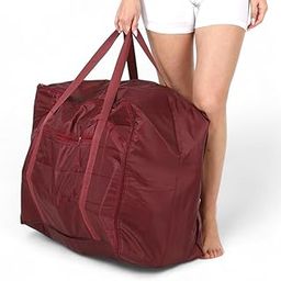 Peafowl Double Bed Blanket Bag Cover/Saree Bag/Household Storage Bag With Water Proof Dust Proof (Maroon, Pack of 1)-picture-20