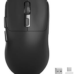 Uiosmuph G01 Wireless Mouse, USB C Rechargeable Ergonomic Computer Mouse, 2.4GHz Optical with USB Receiver & Type C Adapter for Laptop, PC, Mac, Chromebook - Black-image-17