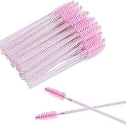 VOIISH Eyelash Mascara Brushes Wands Applicator for Eyelash Extensions and Eyebrow Brush | Eyelash Brush Spoolies 50pcs-52
