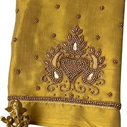 Women's Art Silk Unstitched Blouse Piece Material | 1 Meter Saree Blouse Fabric with Traditional Handcrafted Zari Work | Multicolor Options Available-image-85