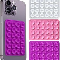 Silicone Suction Cellphone, Suction Cup Phone Case, Phone Mount Suction Cup, for Hands-Free Toy Mirror Shower Phone Holder, Videos, and Selfies Phone Accessory Pack of 4-15