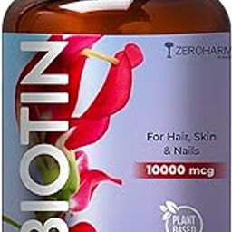 ZEROHARM Biotin Tablets - Plant-Based Supplement with Nano-Technology for Better Absorption - Supports Hair Growth, Skin Hydration & Nail Strength - For Men & Women - 60 Veg Tablets-5
