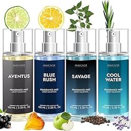 Body Mist Pack of 4 for Gym | Cool Water | Aventus | Blue Rush | Savage | Long Lasting Body Mist Spray | Masculine Fragrance | 4 × 100ML-5