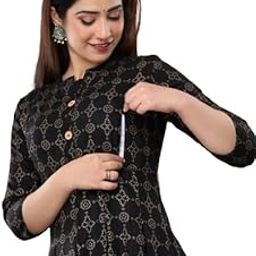 Women's Anarkali Maternity Kurta | Easy Breast Feeding | Breastfeeding Kurti Western Dress with Zippers for Nursing Pre and Post Pregnancy | Pregnant Lady Dress-image-61