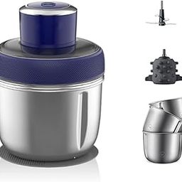 BIYALI Kitchen Mini Food Chopper – 3 Stainless Steel Bowls – 4 Bi-Level Blades –Meat Grinder Multi-function Minced Vegetable Filling Cooking Machine – Onion, Garlic, Slicer, Dicer (2.5 liter 500W)-picture-20
