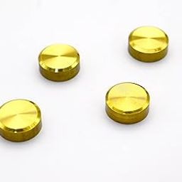 RAB Mirror Cap Aluminum Round Mirror Cap with 12 mm Self Tapping Screw for Mirror (Code:- Mirr Cap BRS, Size:- 12mm, Color:- Gold, Pack of 4 pcs)-image-36