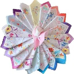 aenon fashion is my passion Cotton Floral Handkerchiefs for Women, Printed Pattern, Scalloped Edges, Multi-Colour-picture-33