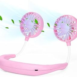 Portable Neck Fan Rechargeable Personal Hand-Free Fan Mini USB Wearable Neckband Sport Fan, 3 Speed Adjustable, 360 Degrees Free Rotation Perfect for Working, Traveling, Office, Reading-picture-15