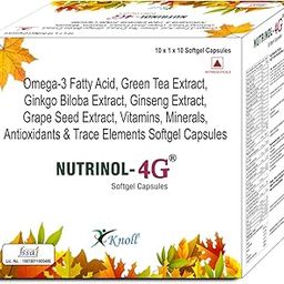 Knoll Healthcare Nutrinol 4G Multivitamin Capsules Omega 3 Fatty Acid Ginseng Ginkgo Biloba Vitamin D3| K2 for Hair Skin Immunity Joint Brain Stress & Heart Health 200 Capsules (Pack of 20)-image-21