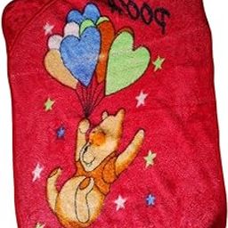 Baby Blanket with Cute Pooh & Balloon Print – Cozy Warm Red Flannel Blanket for Kids – Multipurpose Crib & Travel Blanket – Pack of 1-image-13