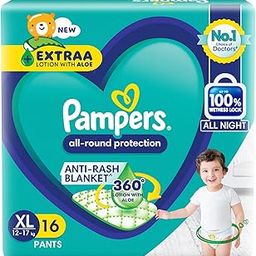 Pampers All Round Protection Pants Style Baby Diapers, Extra Large size (XL), 16 Count, 12-17kg, Anti-rash blanket, 360 degree Lotion with Aloe Vera-15