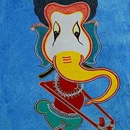 Dancing Ganesha (Acrylic Painting By Jagadish Ambalgi)-image-85