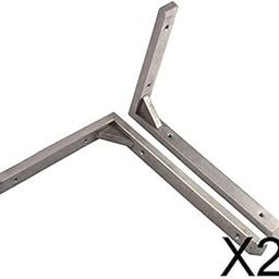 MERISHOPP 2x2 Pcs Stainless Steel Triangular Corner Wall Shelf Bracket Holder 10 inch|Home & Garden|Furniture|Bookcases-image-8