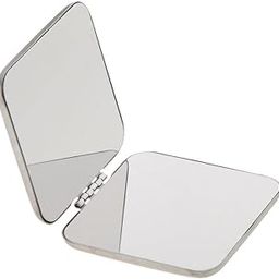 Pocket Mini Square Compact FULL STAINLESS STEEL Cosmetic Foldable Makeup Mirror Magnifying Mirror 2 Sides Will not Break into Pieces-8