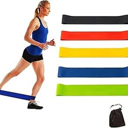 IDELLA Resistance Loop Exercise Bands for Working Out Elastic Workout Band for Women & Men Home Gym Yoga Stretching Strength Training Exercise Equipment Essentials Fitness Accessories, Set of 5-2