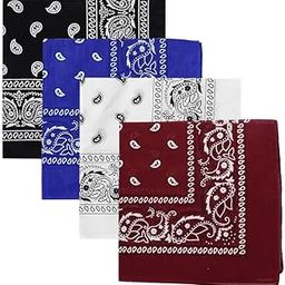 Unisex Soft Breathable Cotton Paisley Printed Cowboy Bandanas,Headband,Scarf (Multicolour_50CM X 50CM_Pack of 4)-picture-18