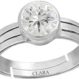 Zirconia 4.8cts or 5.25ratti Stone Silver Adjustable Ring for Women-image-16