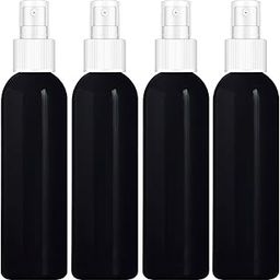ERZA 100ml Spray Bottles for Essential Oils, Cleaning Solutions, Perfume, Liquid Cosmetics, Fine Mist Spray, Mini Travel Empty Bottle Set, Refillable Black Containers, White Spray, Set of 4-47