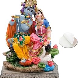 alikiki Hindu God Radha Krishna Statue - 3.5”H Indian Idol Murti Item Home Office Temple Mandir Shrine Altar Pooja Decor India Wedding Diwali Puja Gifts for Friends Relative-image-6