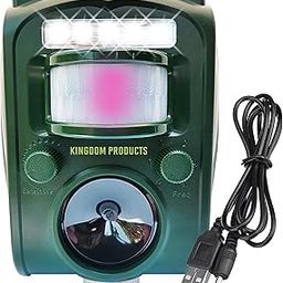 2025 Upgraded Solar Animal Repellent with Motion Activated Flashing LED Light, USB Cable - Animal Repeller Ultrasonic Outdoor, Solar Powered Animal Deterrent, Raccoon Cat Dog Skunk Rats Deer Repellent-picture-4