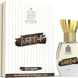 Adilqadri White Oudh Attar | Strong Masculine Scent | Non-Alcoholic Roll-On Attar For Men | Long Lasting Fragrance Roll-On Attar Perfume 12 ML-0