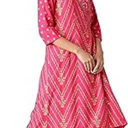 Calf Length Angrakha Jumpsuit in Round Neck for Women-5