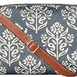 Isla Printed Handicraft Fabric Crossbody Sling Bag for Women Casual Party Bag Purse with Adjustable Shoulder Strap and Printed Design for Ladies College Girls-image-72