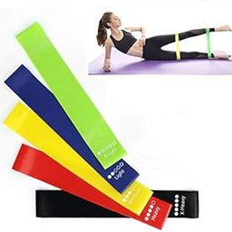GymWar Resistance Loop Band Set for Squats, HIPS & Glutes Heavy Workouts for Men & Women - (Set of 5)-image-32