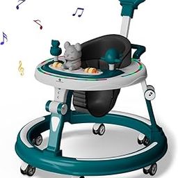 StarAndDaisy 360° Baby Walker 6-24 Months / 7 Level Height Adjustment Walker for Kids Boy and Girl with Intergrated RGB Lights, Switchable Food & Musical Toy Tray/Premium Baby Activity Walker with Parent Rod (Blue)-picture-25