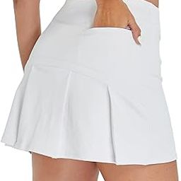 Women's Athletic Pleated Golf Skirt with Shorts Pockets Running Tennis Workout Skorts-image-45