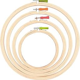 Asian Hobby Crafts 4 Pieces Wooden Embroidery Hoop Ring Frame, Stitch Work, Craft Work Embroidery, Adjustable Embroidery Art Hoop, (Size - 6, 8, 10, 12 Inch)-95