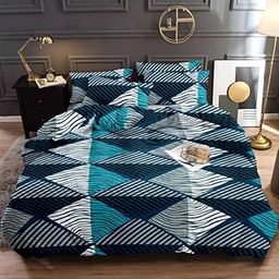 BREVARD 190 GSM Flannel Super Soft Warm Single Bed Quilt Cover/Duvet Cover/Rajai Cover/Blanket Cover for Winters with Zipper - 60x90 Inches, Dark Blue-image-82